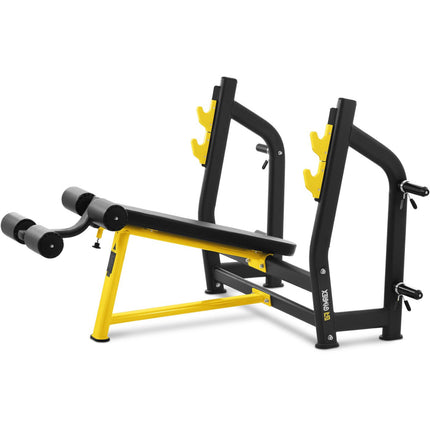 GYMREX Pew bench sloppy for barbelling head down black and yellow – image 2