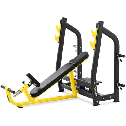 GYMREX Pin bench sloping under barbell to shove your head up black and yellow – image 2