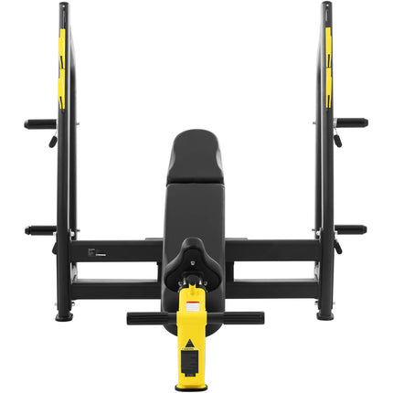 GYMREX Pin bench sloping under barbell to shove your head up black and yellow – image 3