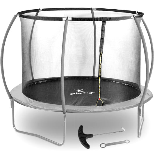 GYMREX Garden trampoline with net and spring cover.
