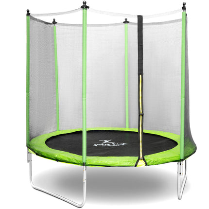 GYMREX Garden trampoline with net and spring cover wed 244 cm to 80 kg black-green – image 2