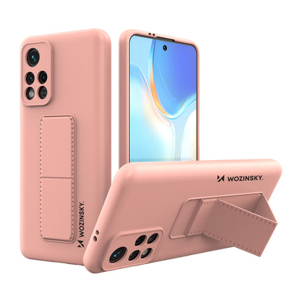 WOZINSKY Xiaomi Poco M4 Pro 5G Kickstand Case Silicone Case with Stand Pink