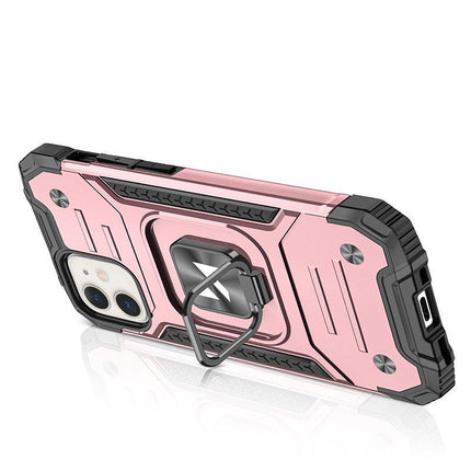 WOZINSKY iPhone 14 Plus case, armored cover, magnetic ring holder, gold – image 3