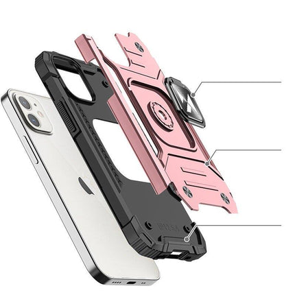WOZINSKY iPhone 14 Plus case, armored cover, magnetic ring holder, gold – image 4