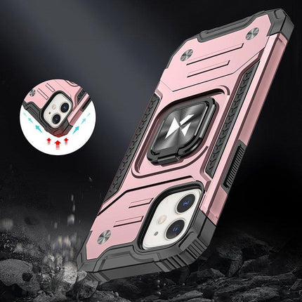 WOZINSKY iPhone 14 Plus case, armored cover, magnetic ring holder, gold – image 7