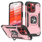 WOZINSKY Armored case with finger holder for iPhone 15 Pro Max Ring Armor, rose gold