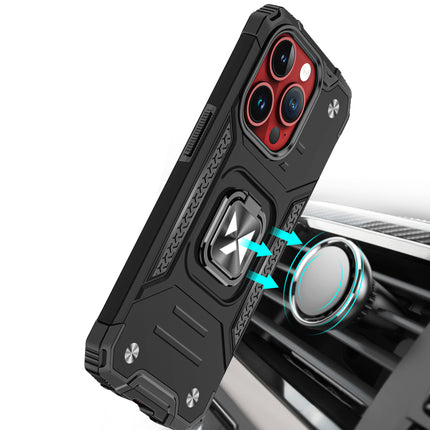 WOZINSKY Armored case with finger holder for iPhone 15 Pro Max Ring Armor, rose gold – image 6