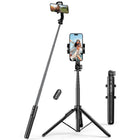UGREEN Selfie stick, telescopic phone stick with stand and Bluetooth remote control, 1.5 m, black