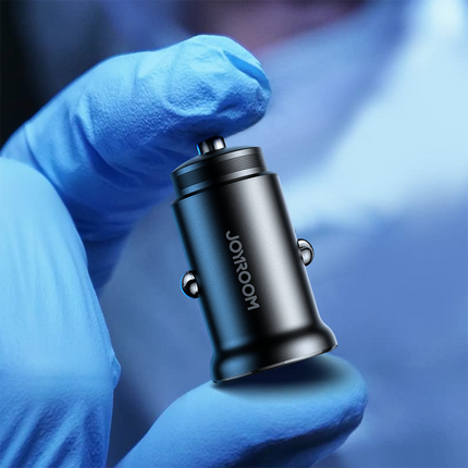 JOYROOM Mini car charger for cigarette lighter socket 30W 2x USB-C, metal, black – image 10