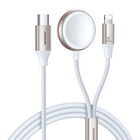 JOYROOM 2in1 Lightning cable for iPhone and inductive charger for Apple Watch USB-C 1.5m white