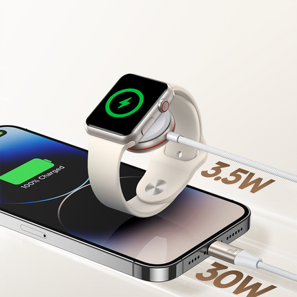 JOYROOM 2in1 Lightning cable for iPhone and inductive charger for Apple Watch USB-C 1.5m white – image 9