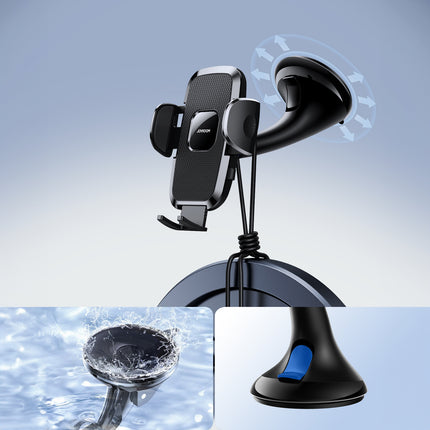 JOYROOM Universal mechanical car phone holder for cockpit, glass, black – image 8