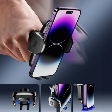 JOYROOM Universal mechanical car phone holder for cockpit, glass, black – image 9