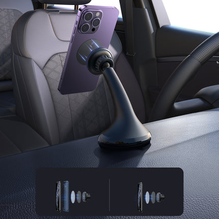 JOYROOM Universal magnetic car phone holder for the cockpit, glass, black – image 11