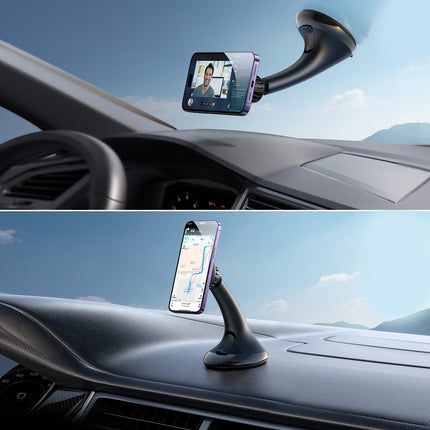 JOYROOM Universal magnetic car phone holder for the cockpit, glass, black – image 8