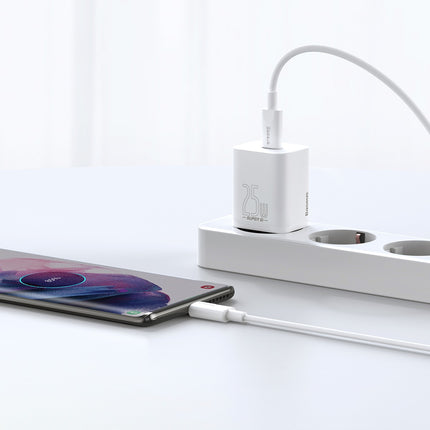 BASEUS Si 25W 3A fast wall charger with a 1m white USB-C cable – image 11