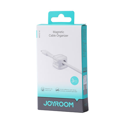 JOYROOM Organizer holder for cables and wires, magnetic, white - SET of 3 pcs. – image 5