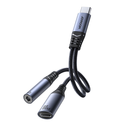 JOYROOM 2in1 Adapter charger + headphones USB-C to USB-C / mini jack 3.5mm black
