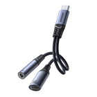 JOYROOM 2in1 Adapter charger + headphones USB-C to USB-C / mini jack 3.5mm black