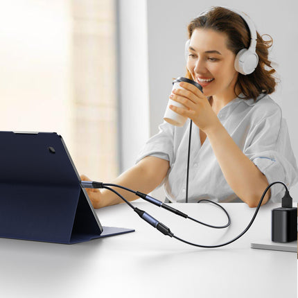 JOYROOM 2in1 Adapter charger + headphones USB-C to USB-C / mini jack 3.5mm black – image 10