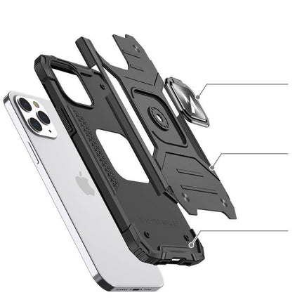 WOZINSKY Armored case for iPhone 14 Pro Max, magnetic holder Ring Armor, silver – image 3