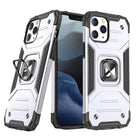 WOZINSKY Armored case for iPhone 14 Pro, magnetic holder Ring Armor, silver
