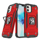 WOZINSKY Armored case for iPhone 14 Plus, magnetic holder Ring Armor, red