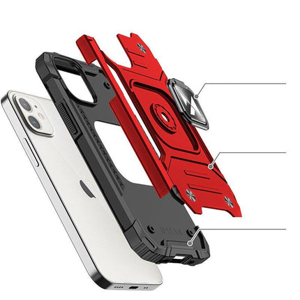 WOZINSKY Armored case for iPhone 14 Plus, magnetic holder Ring Armor, red – image 3