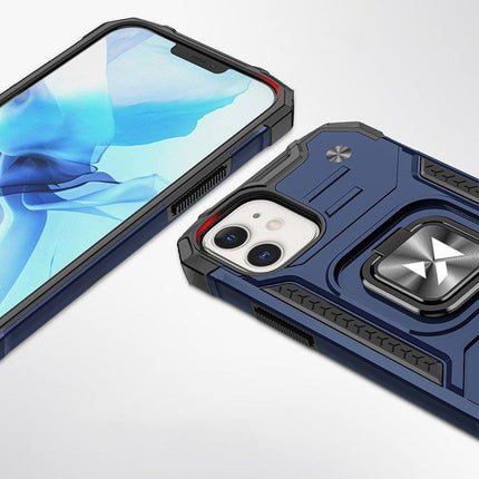 WOZINSKY Armored case for iPhone 14 Plus, Ring Armor magnetic holder, blue – image 2