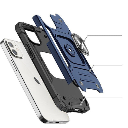 WOZINSKY Armored case for iPhone 14 Plus, Ring Armor magnetic holder, blue – image 3