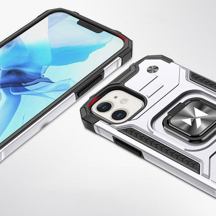 WOZINSKY Armored case for iPhone 14, magnetic holder Ring Armor, silver – image 2
