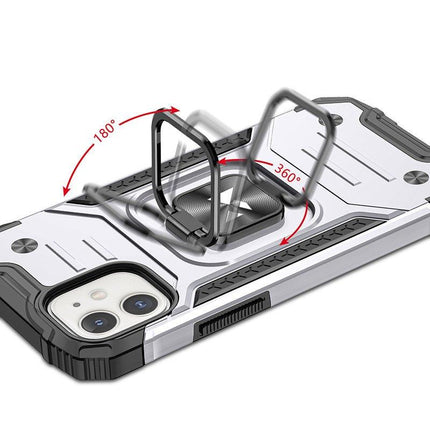 WOZINSKY Armored case for iPhone 14, magnetic holder Ring Armor, silver – image 5