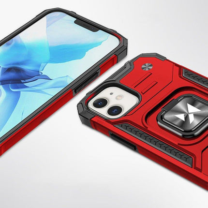 WOZINSKY Armored case for iPhone 14, magnetic holder Ring Armor, red – image 2