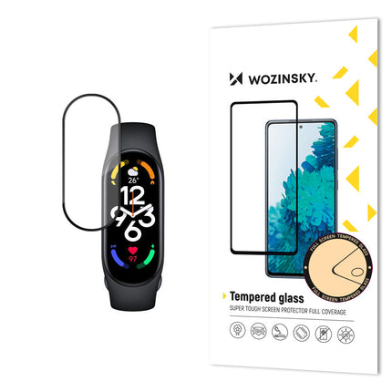 WOZINSKY Tempered glass for the Xiaomi Mi Band 7 Full Glue screen with a black frame