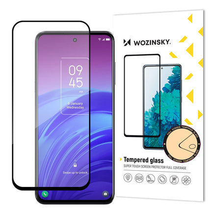 WOZINSKY Durable 9H tempered glass for TCL 20L full screen with Case Friendly frame, black