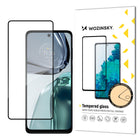 WOZINSKY Durable 9H Full Screen Tempered Glass for Motorola Moto G62 with Case Friendly Frame Black