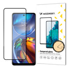 WOZINSKY Durable 9H Full Screen Tempered Glass for Motorola Moto E32 with Case Friendly Frame Black