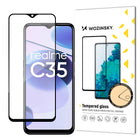 WOZINSKY Durable 9H tempered glass for the entire screen of Realme C35 with frame Case Friendly black