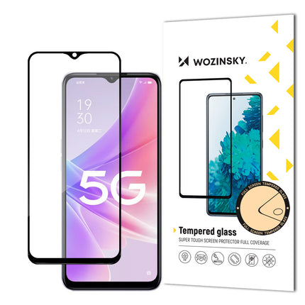 WOZINSKY Durable 9H tempered glass for the entire screen of Realme Narzo 50 with frame Case Friendly black