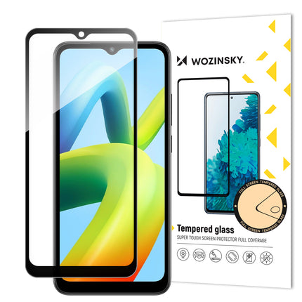 WOZINSKY 9H tempered glass for the entire Xiaomi Redmi A1+ screen with a black Full Glue frame