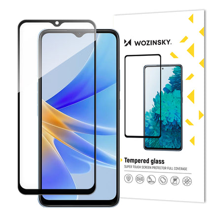 WOZINSKY 9H tempered glass for the entire Oppo A17 screen with a black Full Glue frame