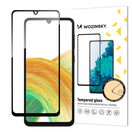 WOZINSKY 9H full screen tempered glass for Samsung Galaxy A34 5G with black Full Glue frame