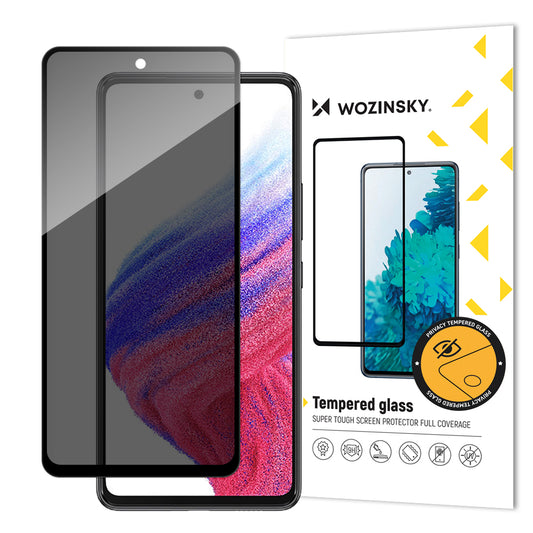 WOZINSKY Privacy tempered glass for the Samsung Galaxy A53 5G screen with an Anti Spy filter