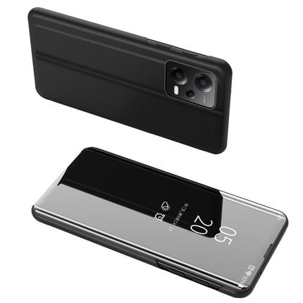 HURTEL Glossy Flip Case for Xiaomi Redmi Note 12 Pro / Poco X5 Pro 5G Clear View Case Black