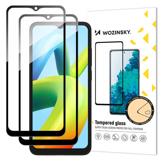 WOZINSKY SET 2x 9H Tempered Glass for Xiaomi Redmi A2 / Redmi A1 Full Screen with Black Frame