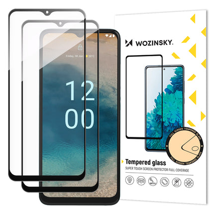 WOZINSKY SET 2x 9H tempered glass for the entire Nokia G22 screen with a black frame