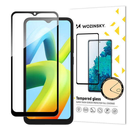 WOZINSKY 9H tempered glass for the entire Xiaomi Redmi A2 / Redmi A1 screen with a black frame