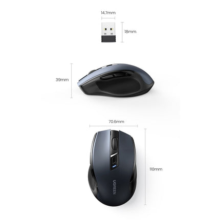UGREEN Optical mouse wireless mouse USB 2.4GHz / Bluetooth 5.0 4000 DPI black – image 4