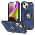 WOZINSKY Armored case with finger holder for iPhone 15 Plus Ring Armor blue