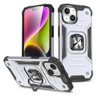 WOZINSKY Armored case with finger holder for iPhone 15 Plus Ring Armor, silver